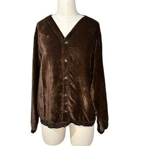 Vintage CP Shades Brown Colored Lightweight Oversized Velvet Jacket Size Small